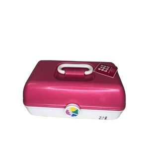 NWT Caboodle 5626 Pink White On The Go Girl Classic Cosmetic Makeup Travel Case